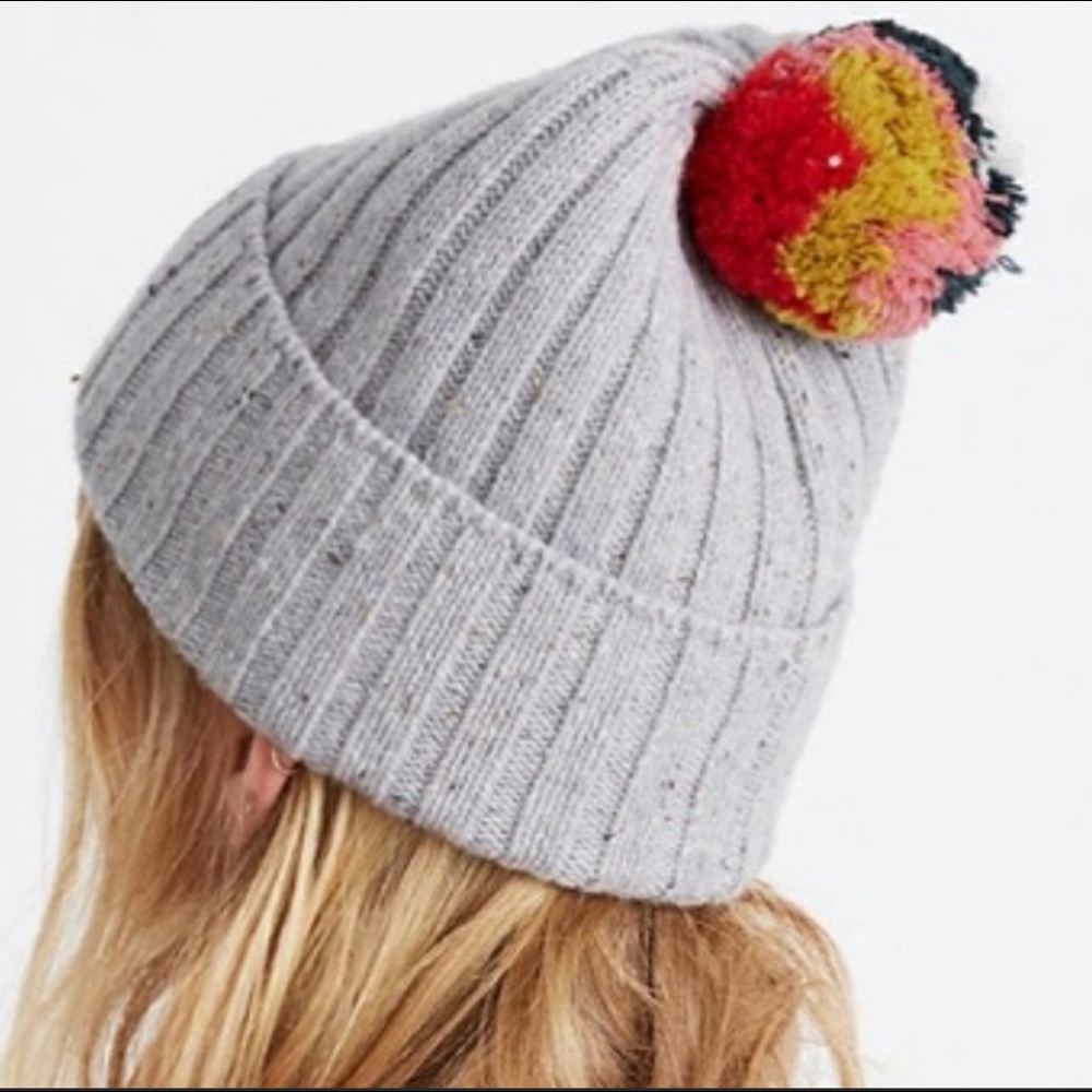 Madewell Rainbow Pom Pom Beanie